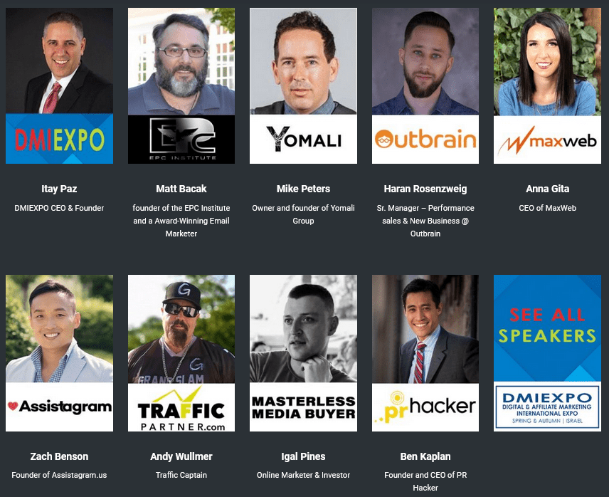 DMIEXPO speakers Digital & Affiliate Conference November 13-14, 2022 Tel-Aviv, Israel